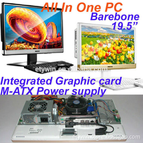 all in one barebone pc 19.5" LED monitor Integrated graphic card pc all in one desktop computer